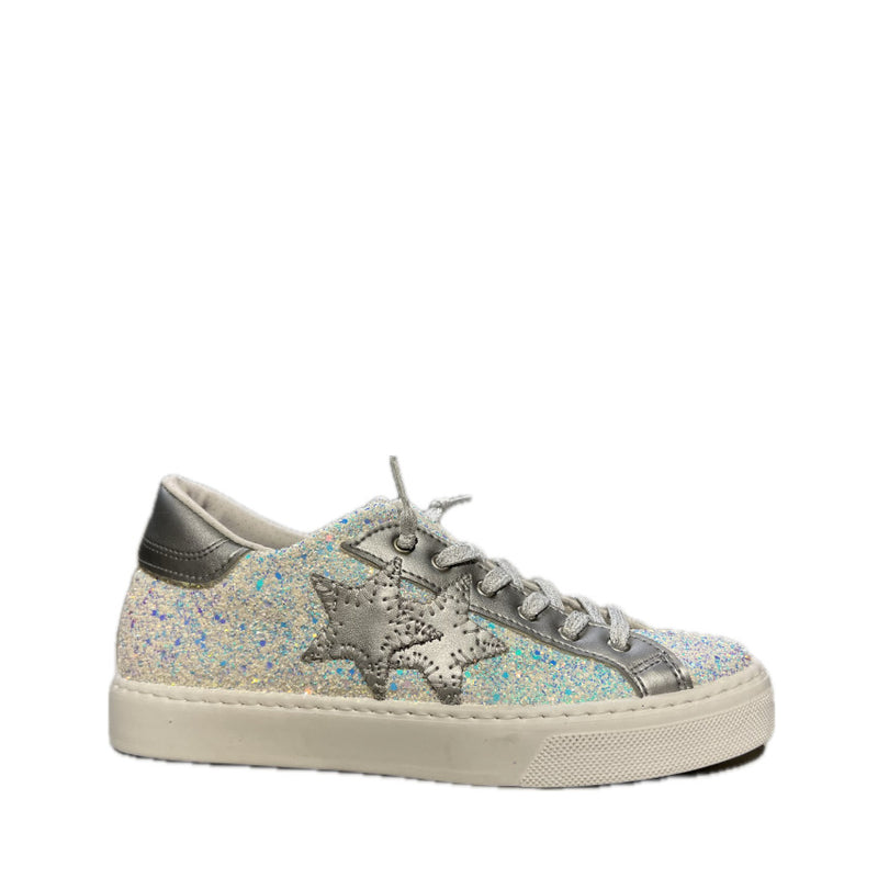 2STAR SNEAKERS B1444 BIANCO - ARGENTO