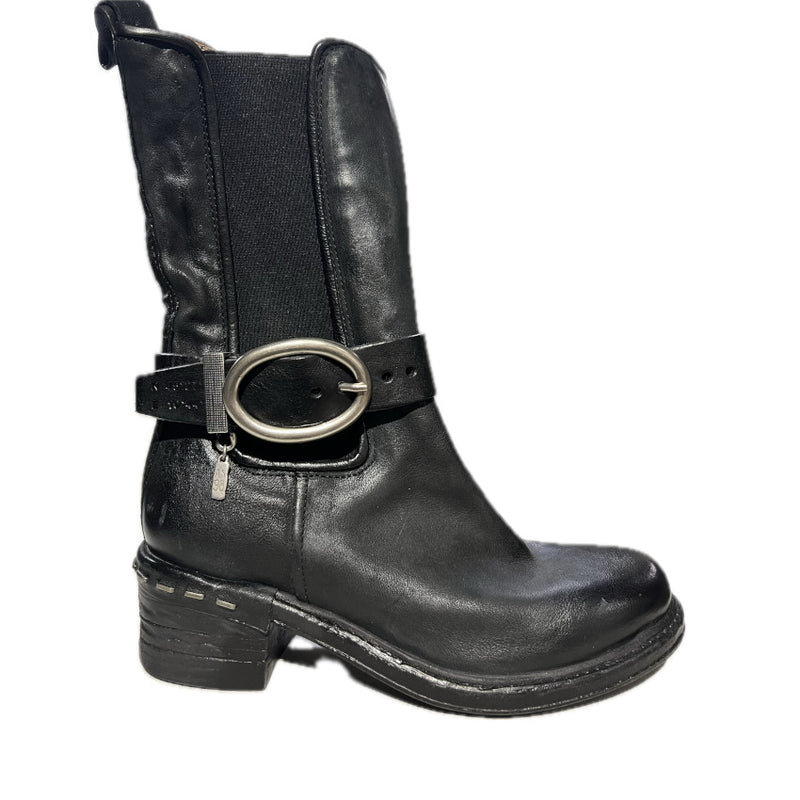 A.S.98 STIVALETTI CON FIBBIA A52211 NERO
