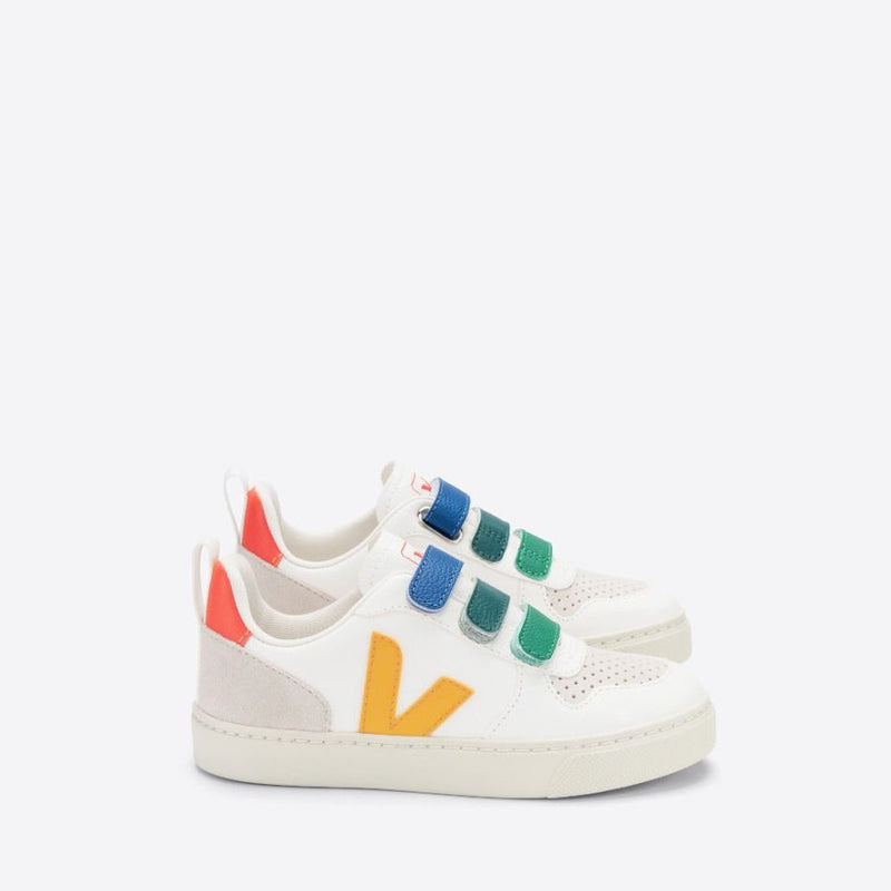 VEJA SNEAKERS SMALL V-10 CV0502905C CHROMEFREE LEATHER BIANCO-MULTICOLOR