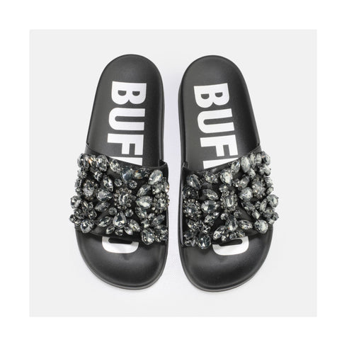BUFFALO CIABATTA PLATFORM SKY DIAMOND 1602035 NERO