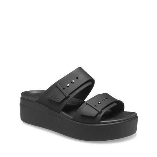 CROCS CIABATTA BROOKLYN BUCKLE SANDAL LOW WEDGE W 207431 NERO