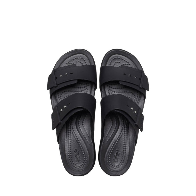 CROCS CIABATTA BROOKLYN BUCKLE SANDAL LOW WEDGE W 207431 NERO