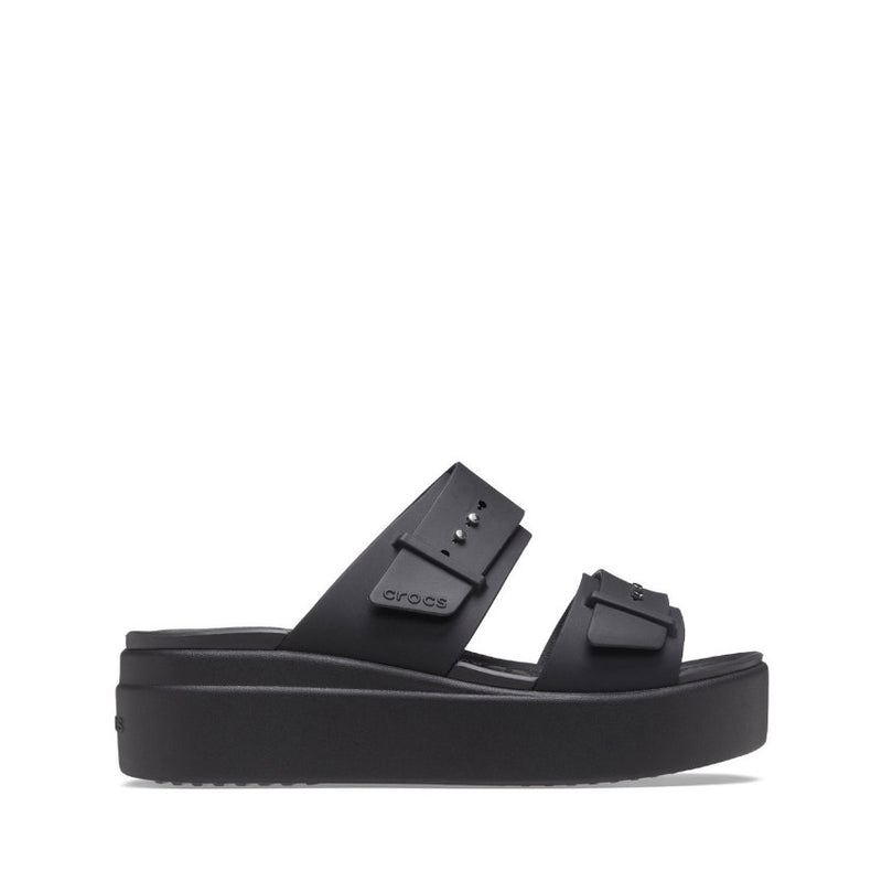 CROCS CIABATTA BROOKLYN BUCKLE SANDAL LOW WEDGE W 207431 NERO