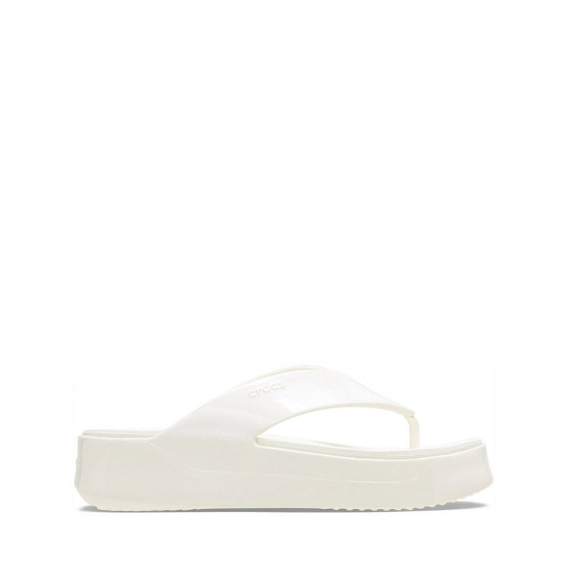 CROCS CIABATTA GETAWAY PLATFORM PATENT FLIP W 211478-0WV CHALK BIANCO