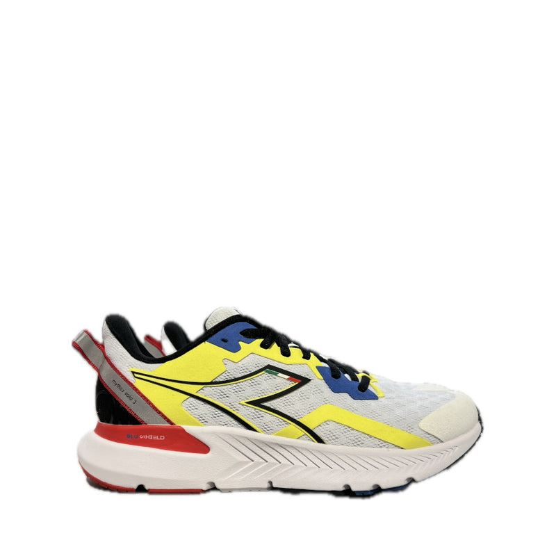 DIADORA SNEAKERS MYTHOS BLUSHIELD VOLO 3 BIANCO-NERO-GIALLO FLUO