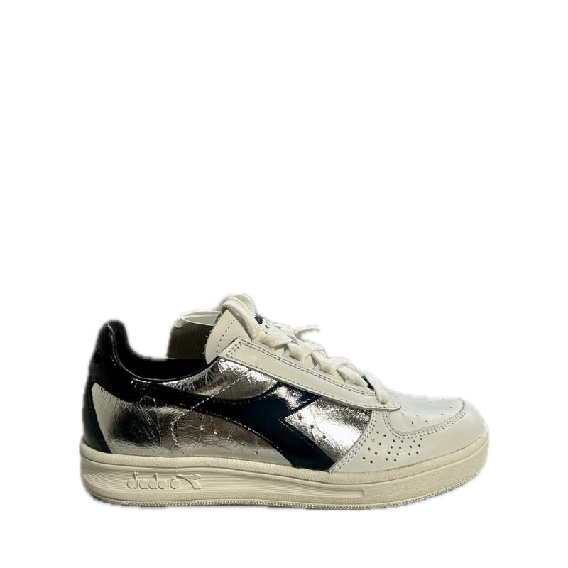 DIADORA HERITAGE SNEAKERS B. ELITE SILVER BIANCO - NERO