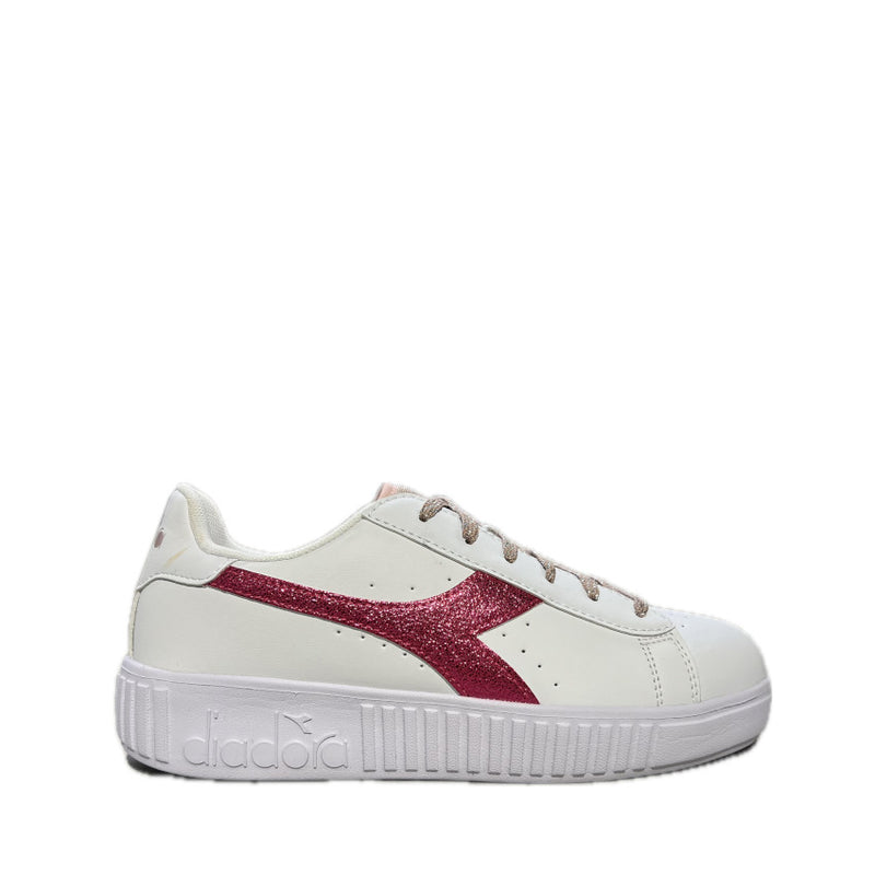 DIADORA SNEAKERS GAME STEP P METALLIC CRAQUELE GS BIANCO-ROSA