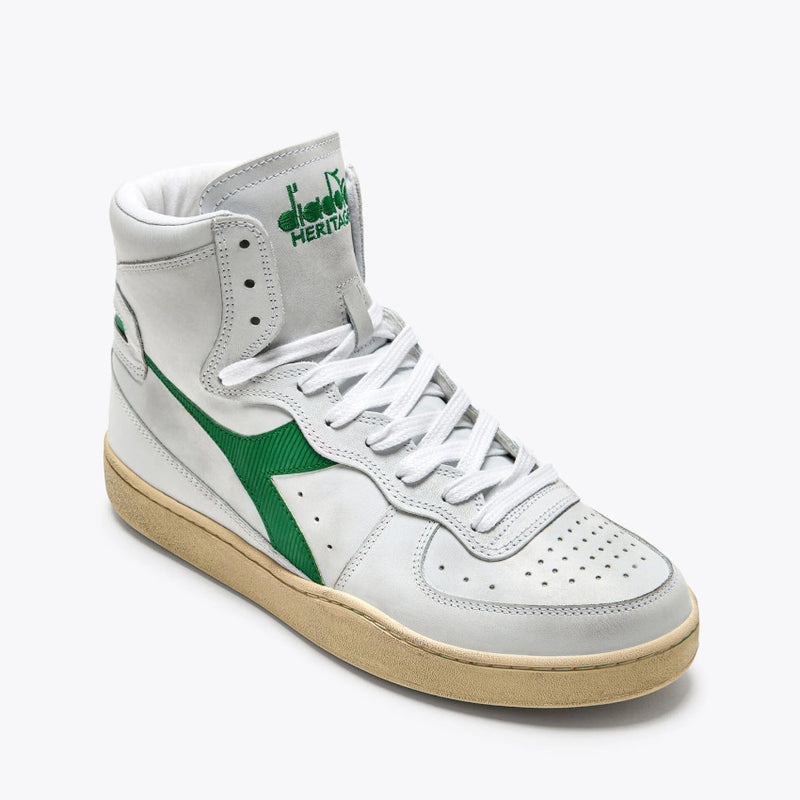 DIADORA HERITAGE SNEAKERS MI BASKET USED BIANCO-VERDE