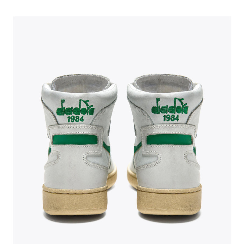 DIADORA HERITAGE SNEAKERS MI BASKET USED BIANCO-VERDE