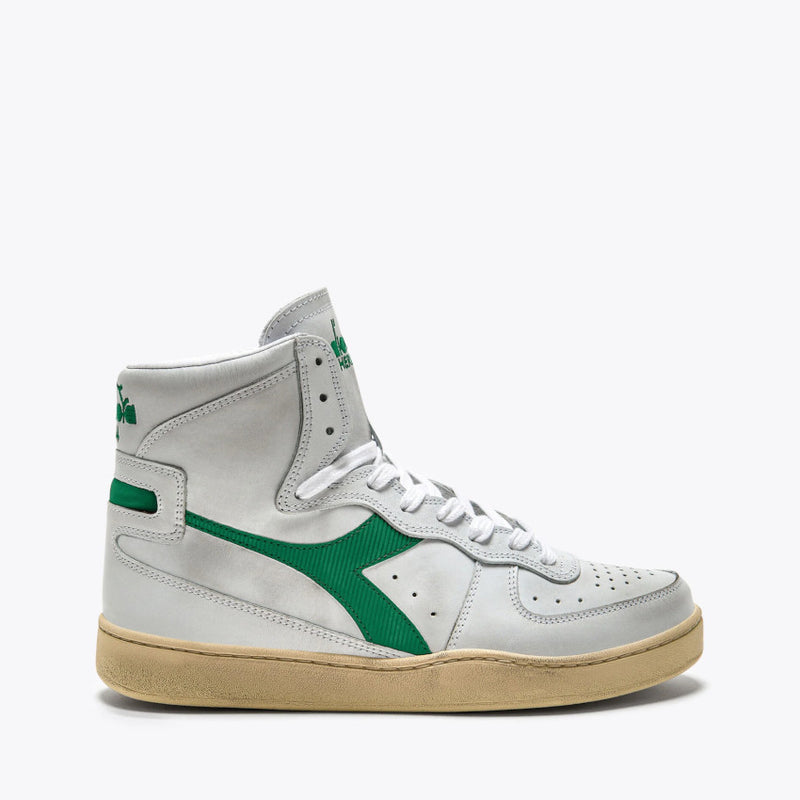 DIADORA HERITAGE SNEAKERS MI BASKET USED BIANCO-VERDE