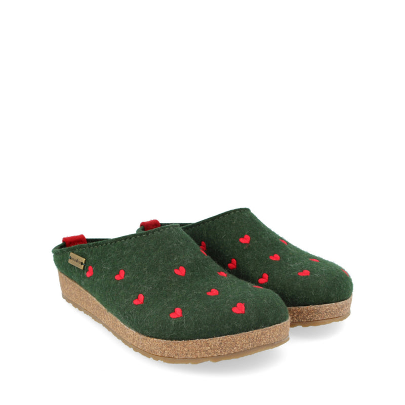 HAFLINGER CIABATTA CUORICINI 74103135 VERDE