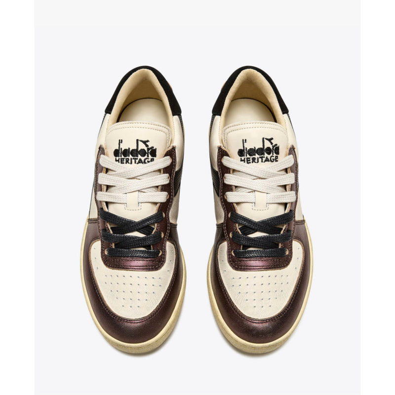 DIADORA HERITAGE SNEAKERS MI BASKET LOW METALLIC DIRTY 201.179034 BEIGE