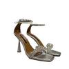 ALBANO SANDALO CON TACCO 3030 METALLIZZATO ARGENTO