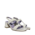 ALBANO SANDALO CON TACCO 5074/1 VERNICE BIANCA-BEIGE
