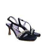 ALBANO SANDALO CON TACCO 5194/2 BLU STRASS CRISTAL