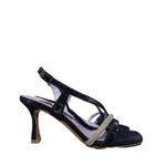 ALBANO SANDALO CON TACCO 5194/2 BLU STRASS CRISTAL