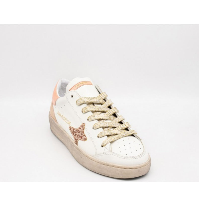 AMA BRAND SNEAKERS SLAM 4040 BIANCO-PESCA-GLITTER