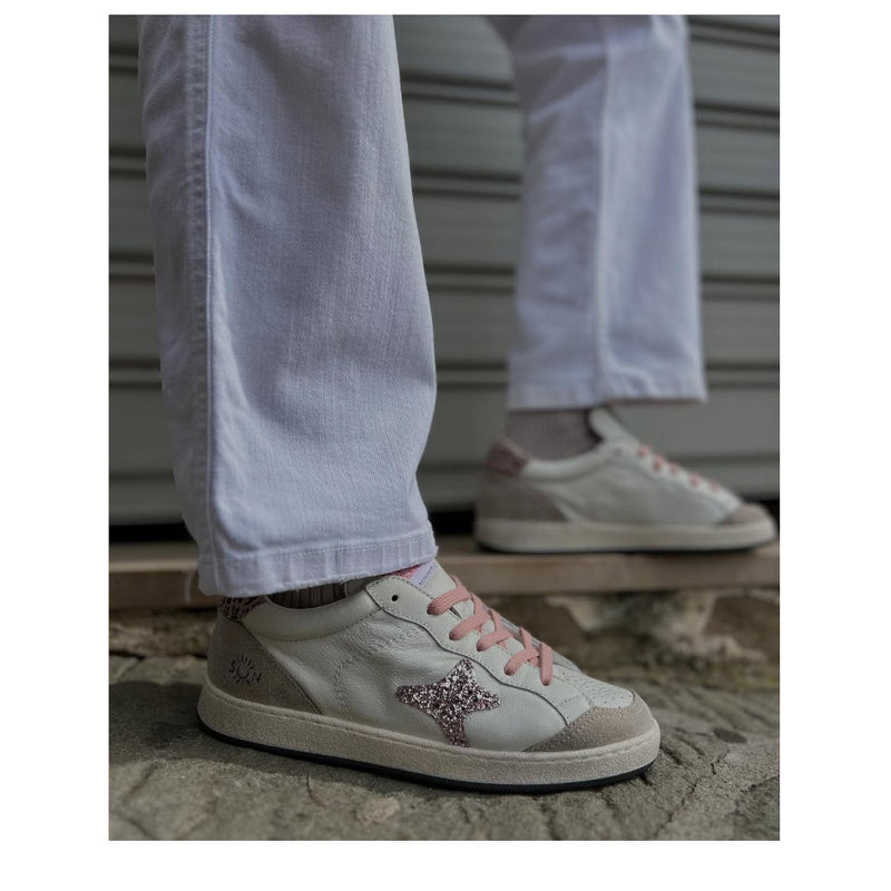 AMA BRAND SNEAKERS SUN 4107 BIANCO-BEIGE-ROSA