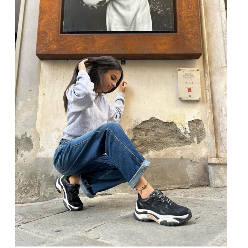 ASH SNEAKERS ADDICT05 NERO-NERO CAVALLINO