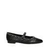 ASH BALLERINA CON FIBBIA BEATNIK01 PELLE NERO E BORCHIE