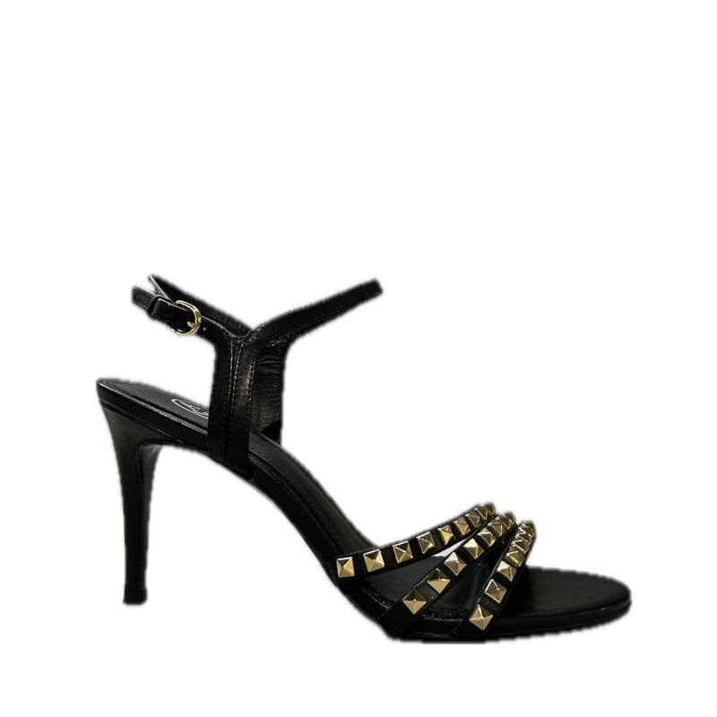 ASH SANDALO CON TACCO HELLO NERO CON BORCHIE ORO