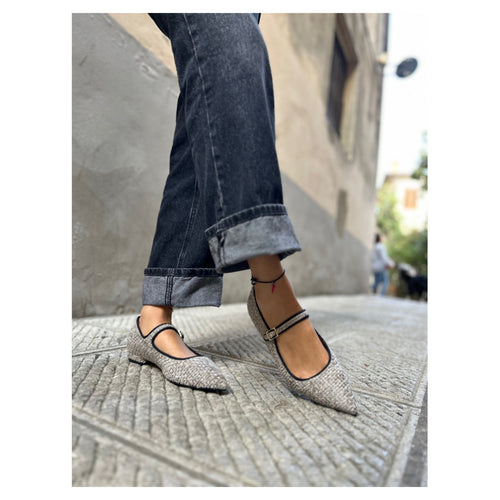 ONCE BALLERINA CON FIBBIA 103062 VELLUTO GOTHIC BEIGE