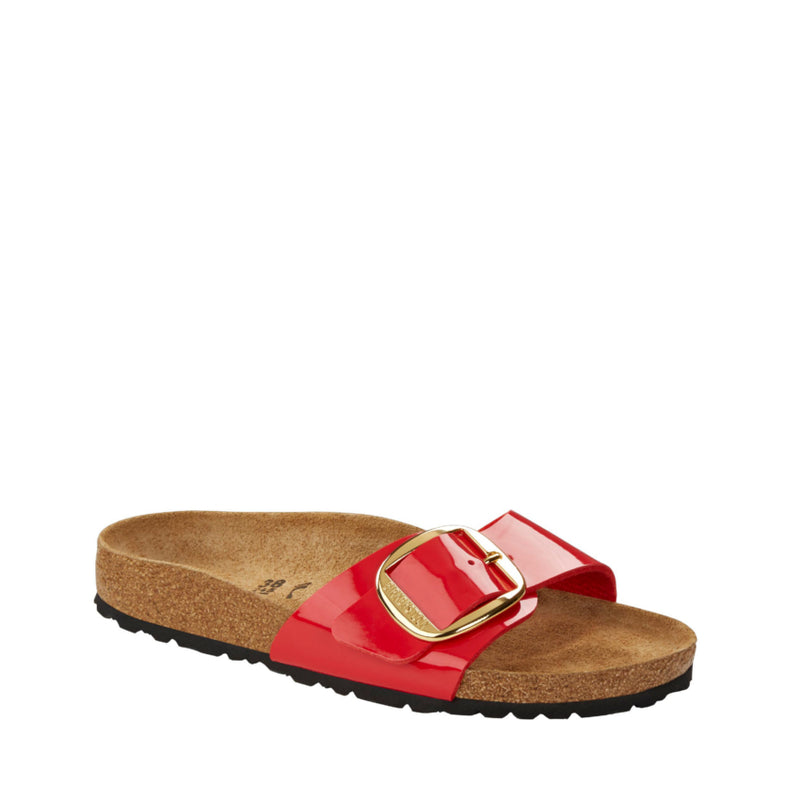 BIRKENSTOCK SANDALO MADRID 1019815 BIG BUCKLE ROSSO LUCIDO