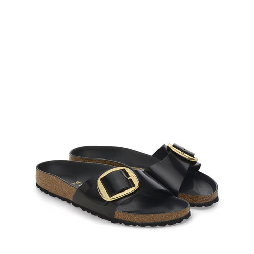 BIRKENSTOCK SANDALO MADRID BIG BUCKLE 1022650 SHINE NERO