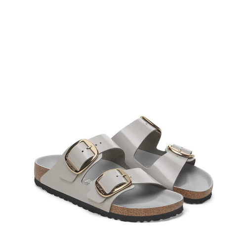 BIRKENSTOCK SANDALO ARIZONA BIG BCUKLE 1029391 SHINE STONE COIN GRIGIO