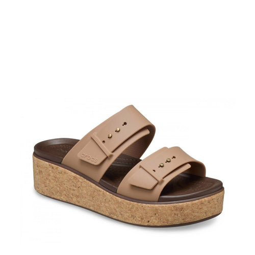 CROCS SABOT BROOKLYN CORK BUCKLE W 211252-2JJ MILK CHOCOLATE