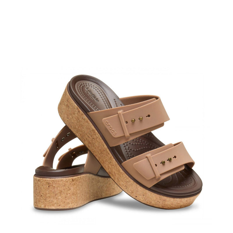 CROCS SABOT BROOKLYN CORK BUCKLE W 211252-2JJ MILK CHOCOLATE