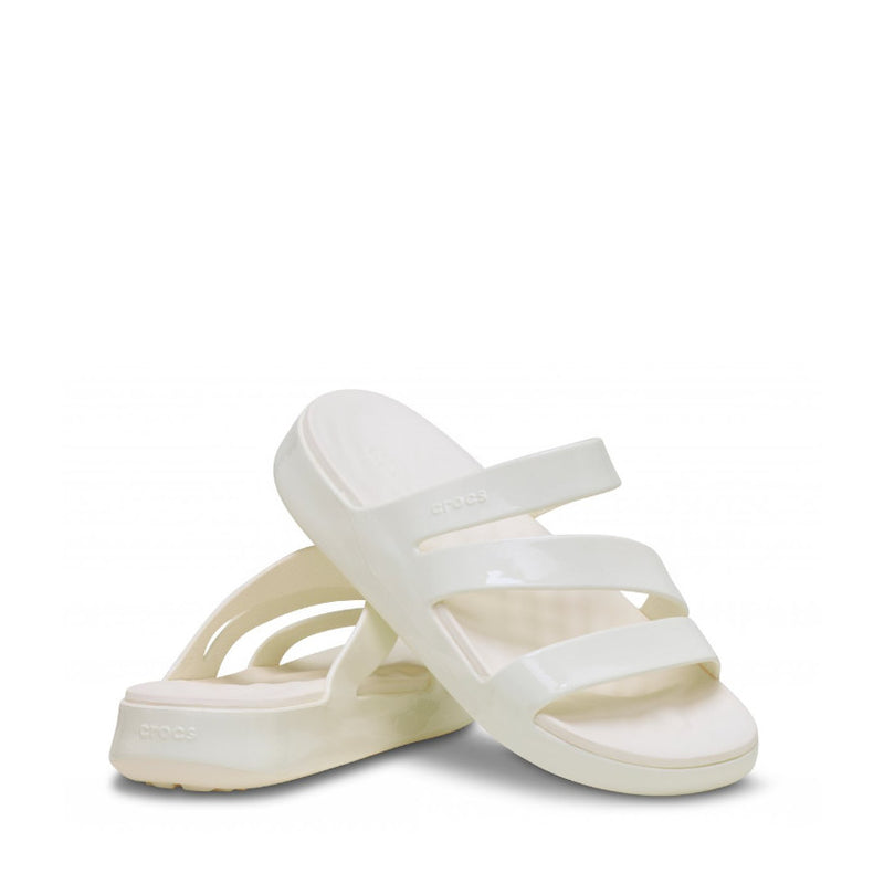 CROCS CIABATTA GETAWAY PATENT STRAPPY W 211296-OWV BIANCO LUCIDO