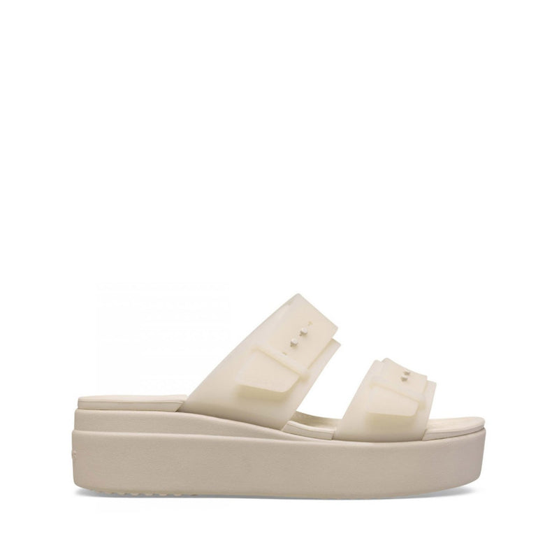 CROCS CIABATTA BROOKLYN BUCKLE FROSTED LOW WEDGE 210980-OLH SANDSTORM