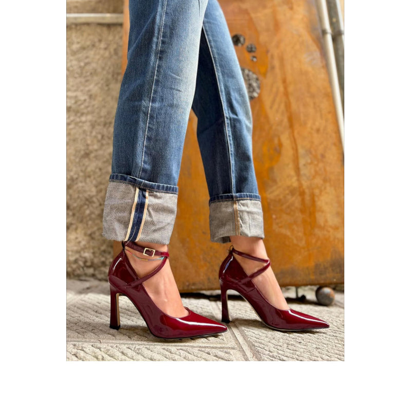 ALTRAMAREA DECOLLETE' CON FIBBIA 77129 VERNICE BORDO'