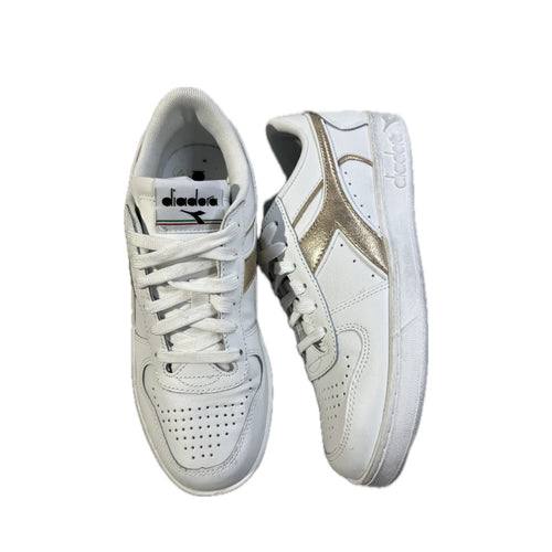DIADORA SNEAKERS MAGIC BASKET LOW METAL WN BIANCO-ORO