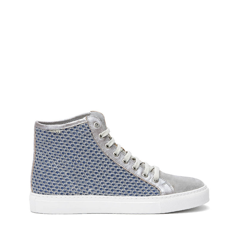 FRAU SNEAKERS RETE METAL ARGENTO