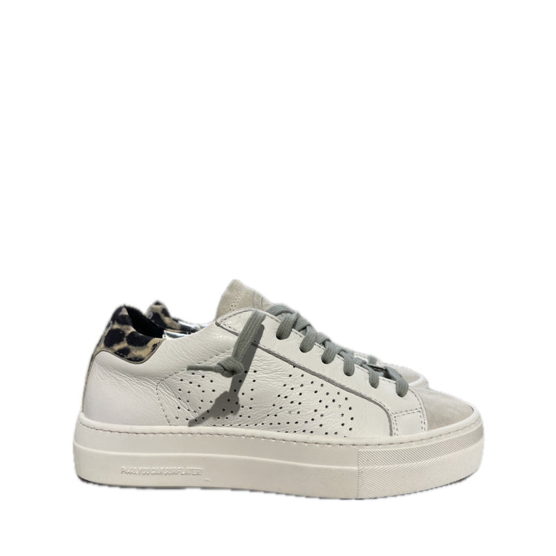 P448 SNEAKERS THEA BIANCO TALLONCINO LEOPARDATO