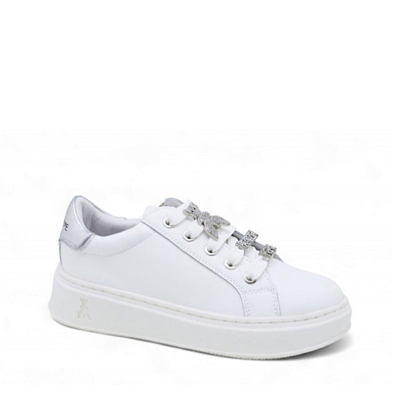 PATRIZIA PEPE SNEAKERS PJ302.30 VITELLO BIANCO-ARGENTO