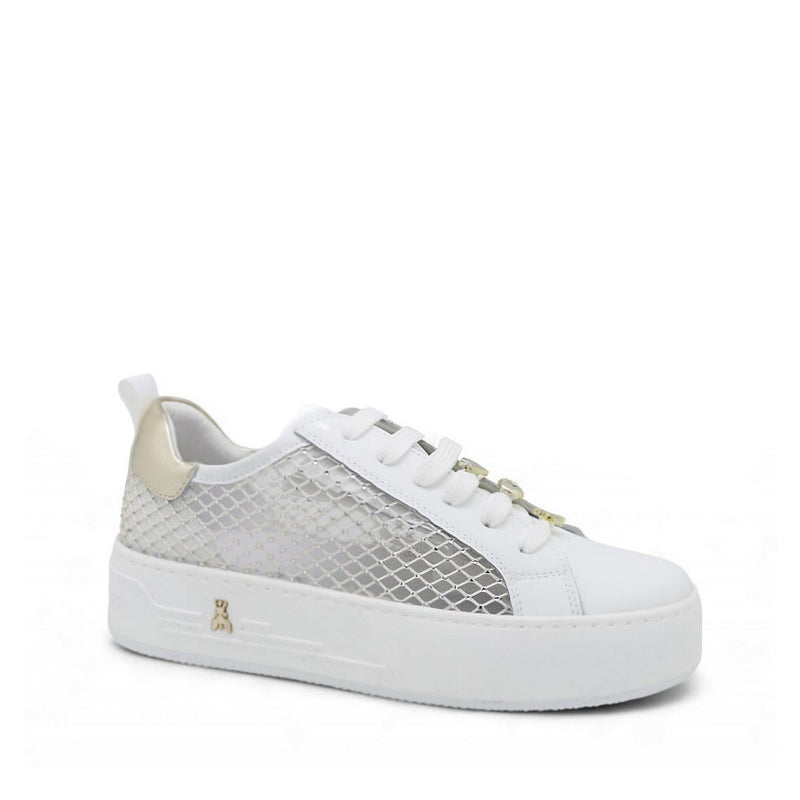 PATRIZIA PEPE SNEAKERS PJ308.27 VITELLO BIANCO-PLATINO
