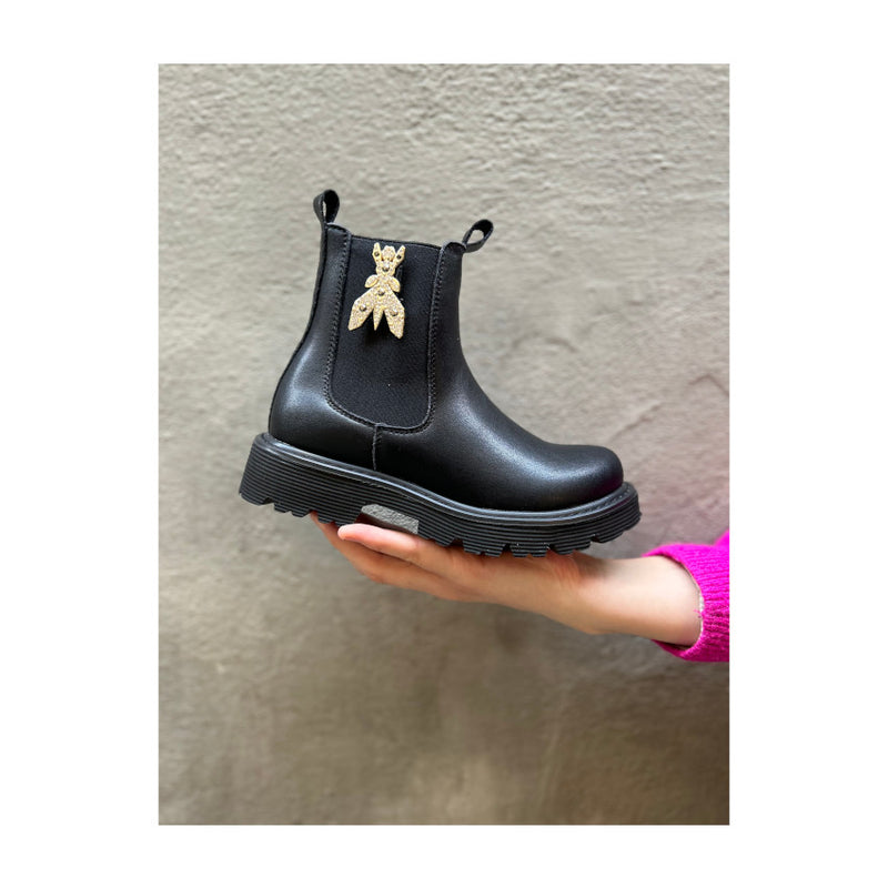 PATRIZIA PEPE BEATLES PPJ885 NERO-ORO BRILLANTINI