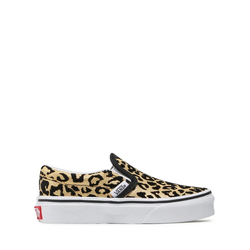 VANS SNEAKERS JN CLASSIC SLIP-ON FLOCKED LEOPARD NERO-BIANCO