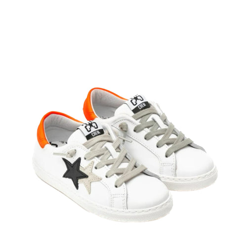 2STAR SNEAKERS 2625-148 BIANCO-ARANCIO FLUO