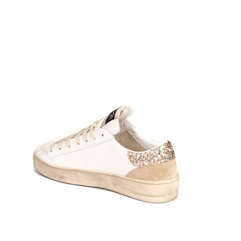 AMA BRAND SNEAKERS 2404 BIANCO-BEIGE CON GLITTER