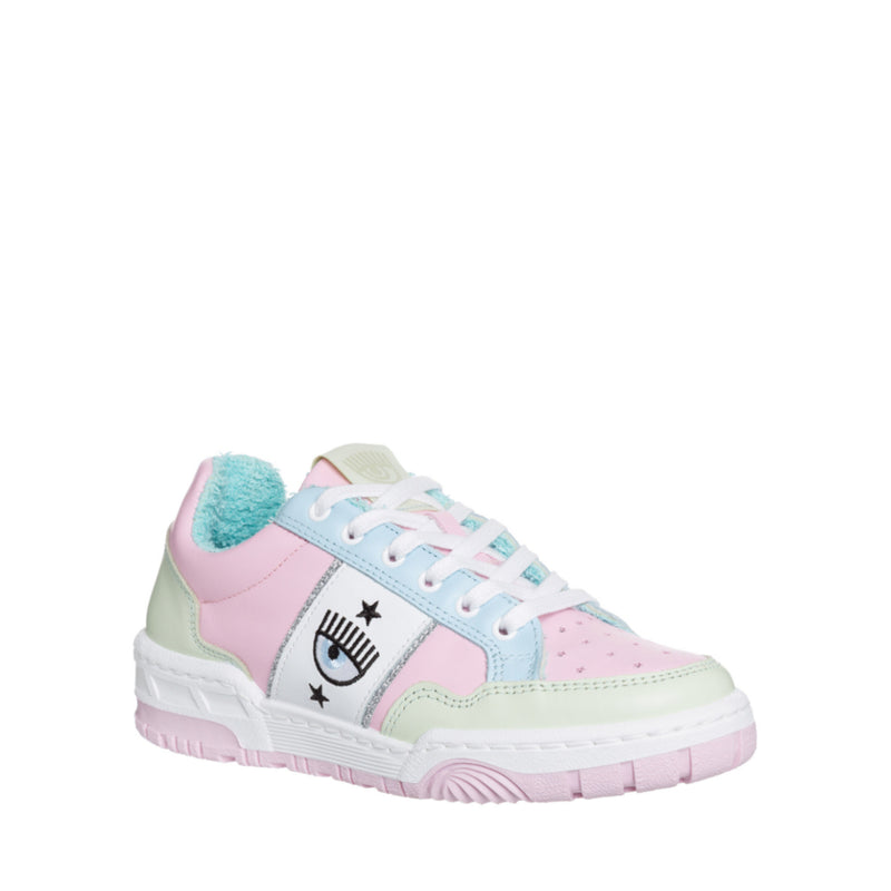CHIARA FERRAGNI SNEAKERS CF3107 ROSA-VERDE CHIARO
