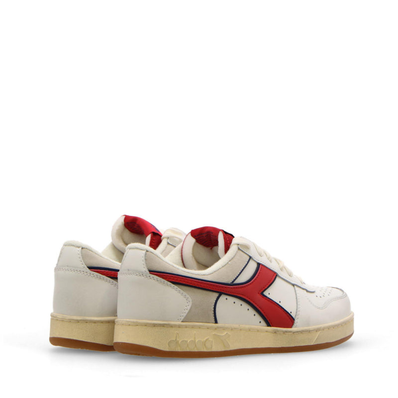 DIADORA SNEAKERS MAGIC BASKET LOW ICONA BIANCO-ROSSO