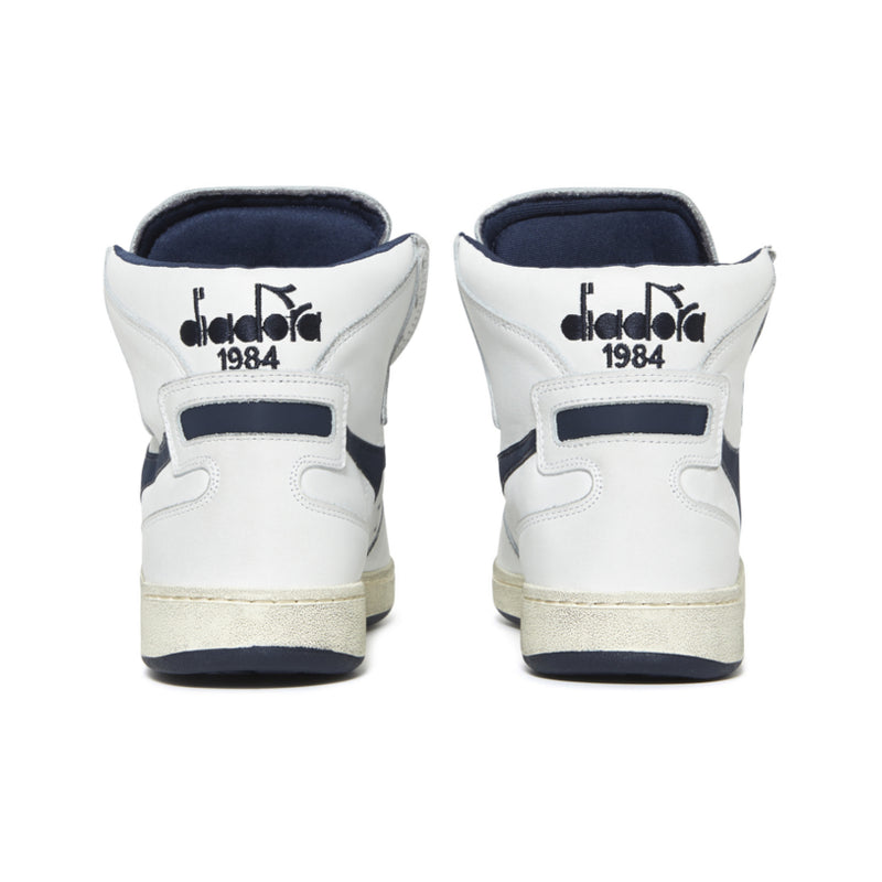 DIADORA HERITAGE SNEAKERS MI BASKET USED BIANCO - BLU