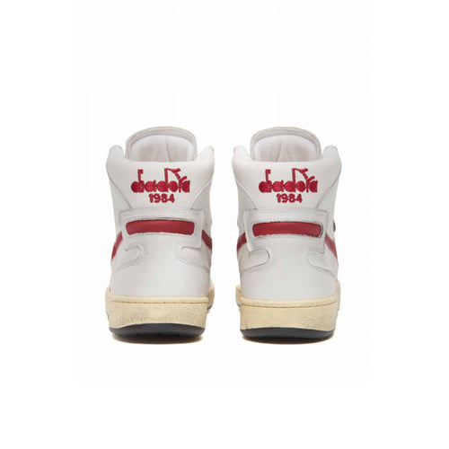 DIADORA HERITAGE SNEAKERS MI BASKET USED BIANCO - ROSSO