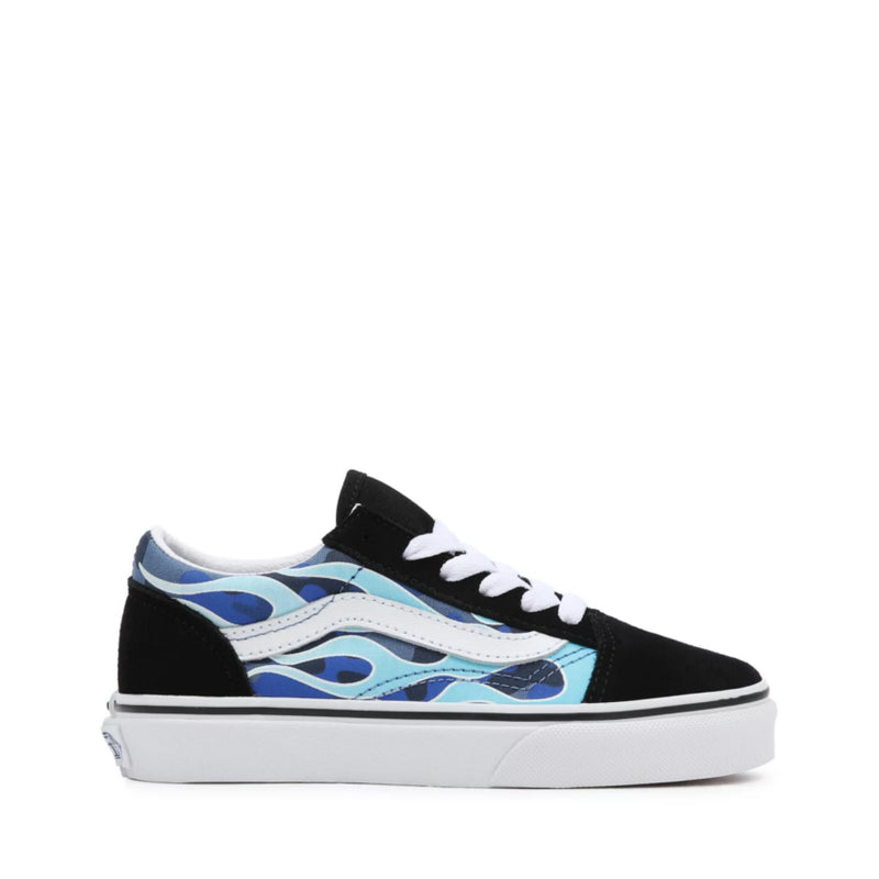 VANS SNEAKERS JN OLD SKOOL CAMO FLAME BLU- BIANCO CAMOUFLAGE