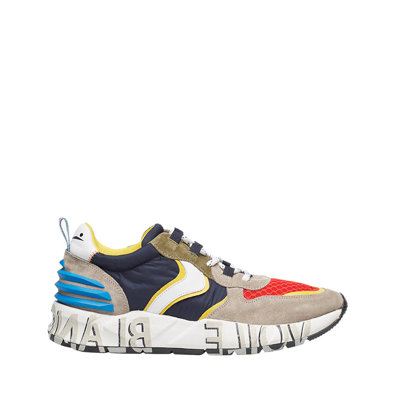 VOILE BLANCHE SNEAKERS 0012015925.01.1B29 CLUB 12 SUEDE/MESH/NYLON GRIGIO-ROSSO-BLU