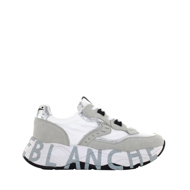 VOILE BLANCHE SNEAKERS CLUB105 SUEDE/NYLON BIANCO-ARGENTO